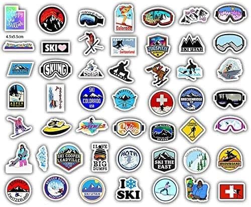 Amazon.co.jp: スキーステッカーセット 50枚入り スキー防水デカール